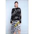 DAMEN RUFFLED ZEBRA MIDI ROCK